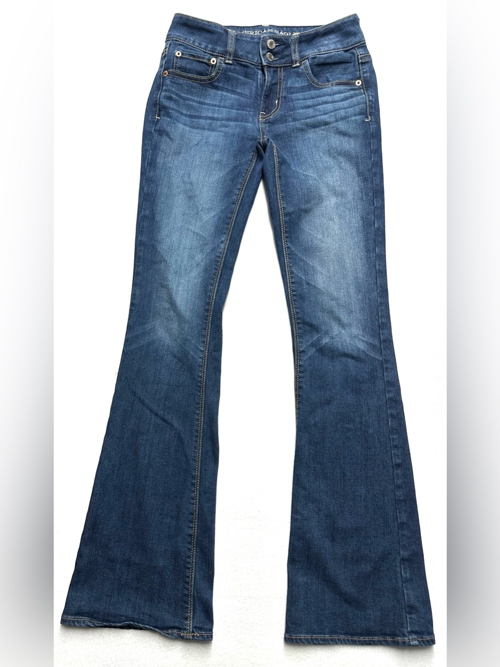 American Eagle Artist Super Stretch Jeans Womens 0 Bootcut Flare Dark Wash